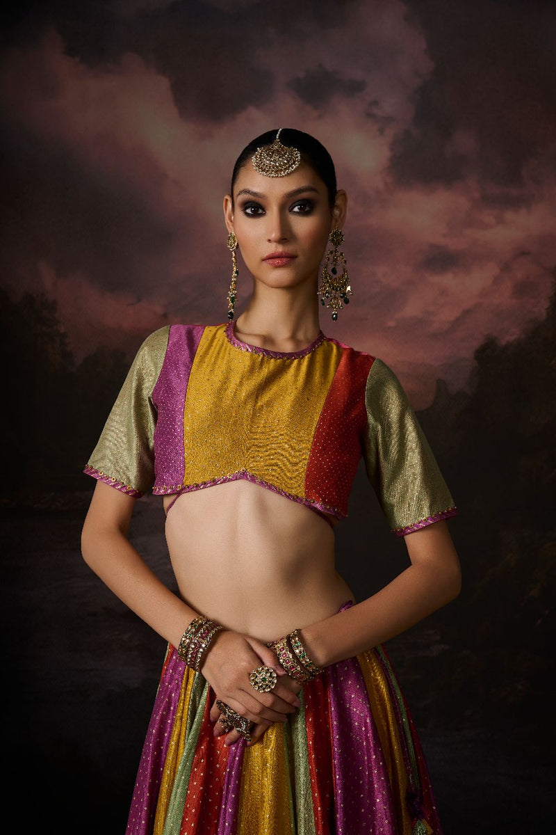 RUBINA BLOUSE chanderi by SWATTI KAPOOR in multi color for women Worldwide