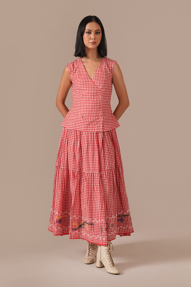 RUBY LUME DRESS silk by Indigo Dreams in red color for women Worldwide
