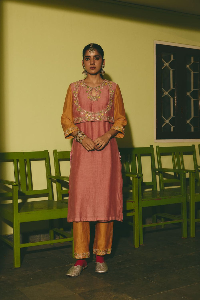 RUHANIYAT & AMBER KURTA & CHURIDAAR chanderi by Rashika Mittal in multi color for women Worldwide
