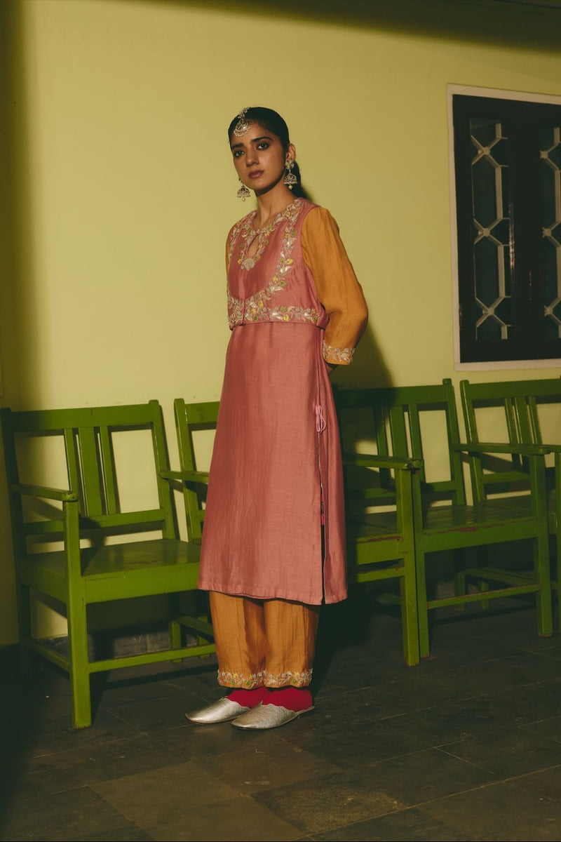 RUHANIYAT & AMBER KURTA & CHURIDAAR chanderi by Rashika Mittal in multi color for women Worldwide