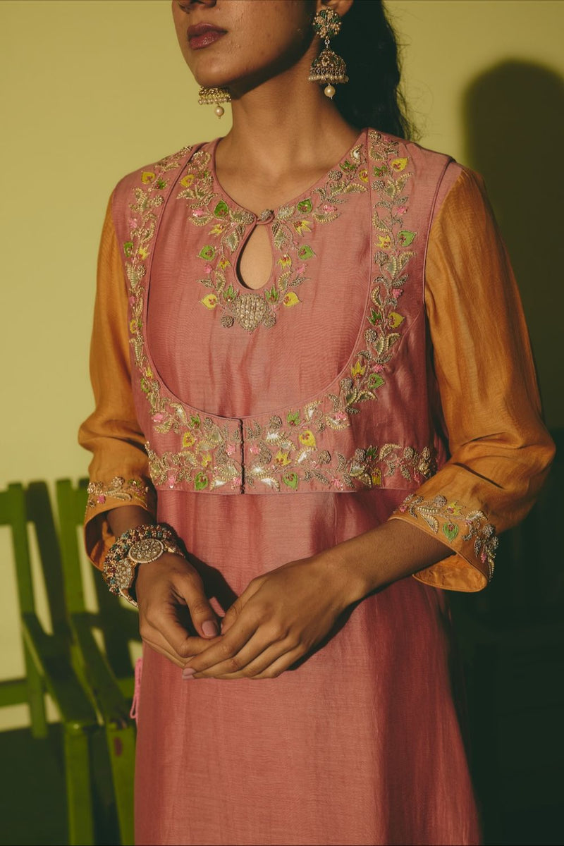 RUHANIYAT & AMBER KURTA & CHURIDAAR chanderi by Rashika Mittal in multi color for women Worldwide