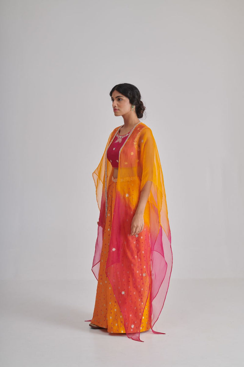 RUMI, AKIRA & VIHANA CO-ORD SET silk by Rashika Mittal in multi color for women Worldwide