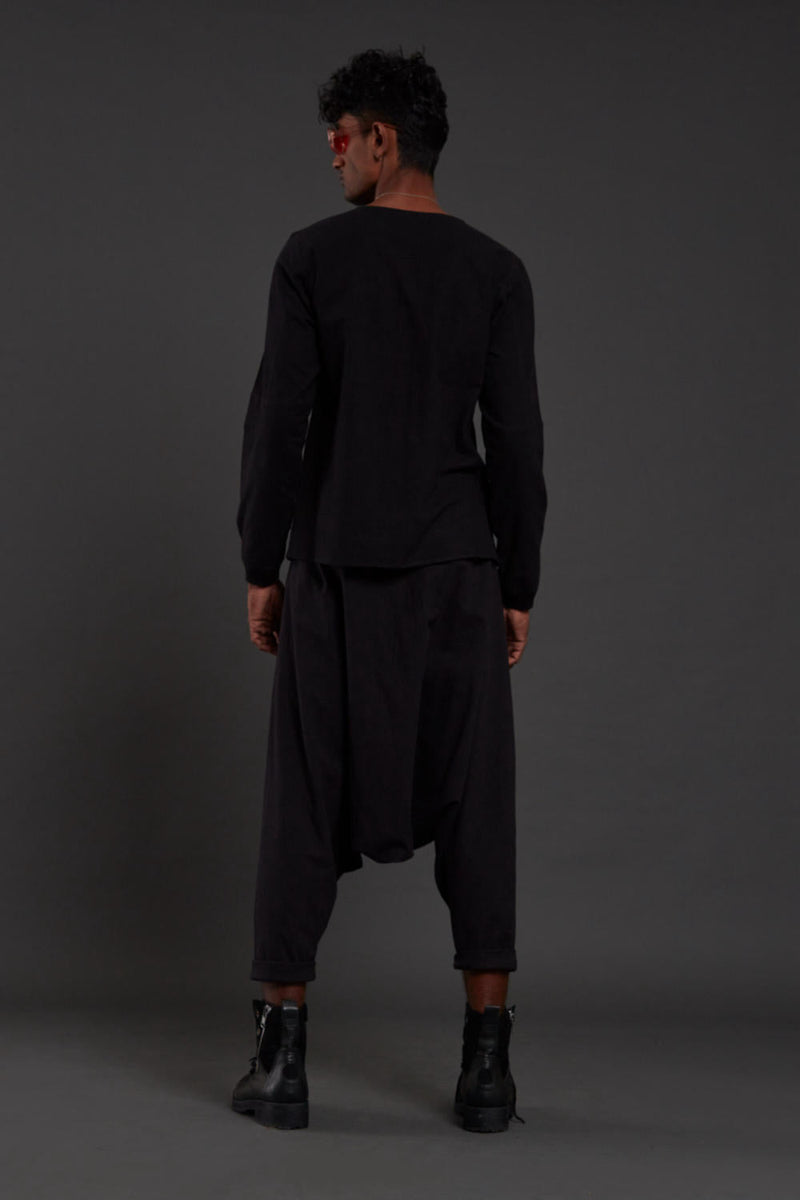 Raasta Black T-shirt & Drop Crotch Pants