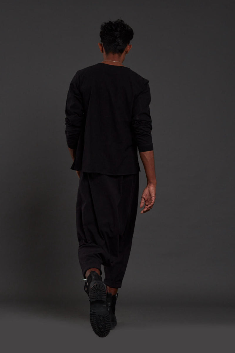 Raasta Black T-shirt & Drop Crotch Pants