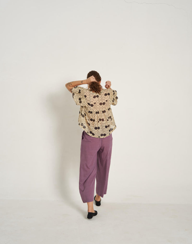Radiant Orchid Summer Pant cotton by World of Crow in purple color for Worldwide