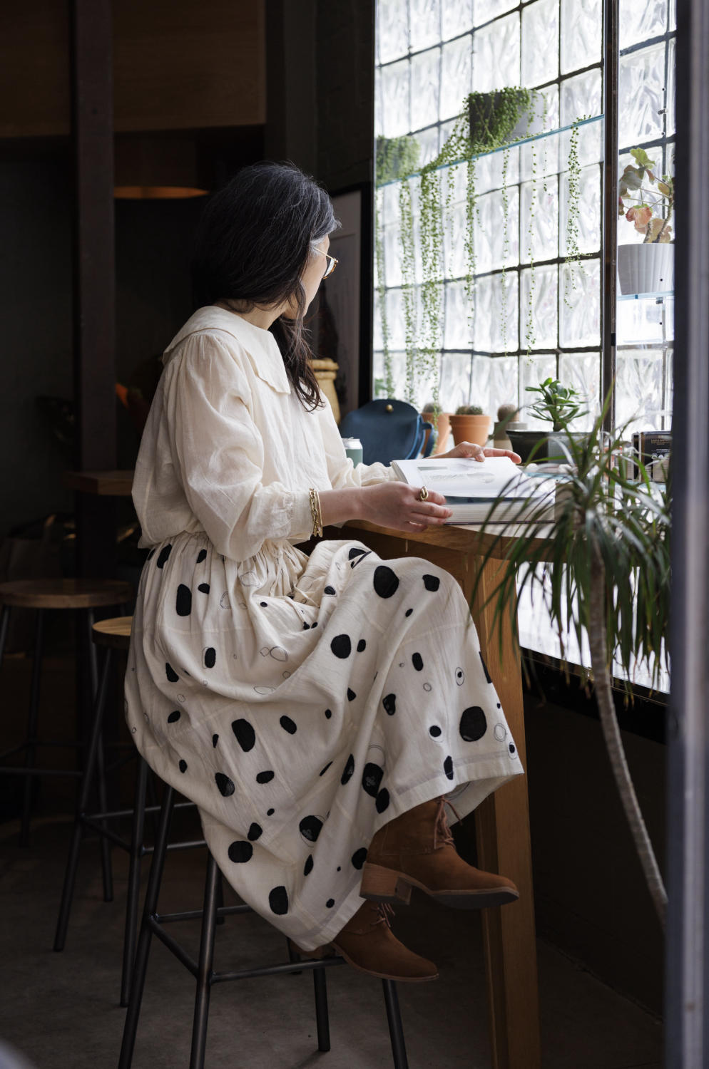 Raindrops Skirt-White