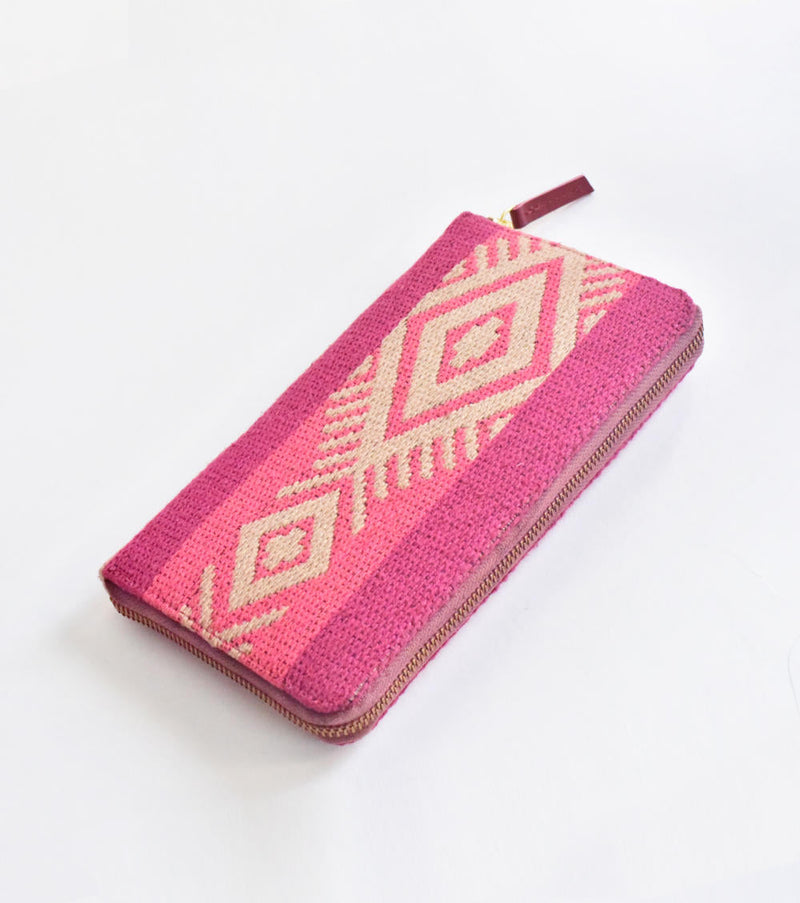 Rasberry Wallet cotton Bags by Khara Kapas for women Worldwide