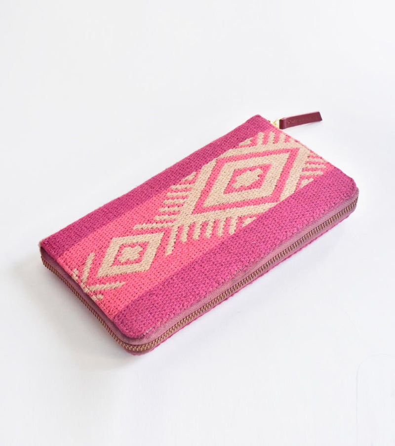 Rasberry Wallet cotton Bags by Khara Kapas for women Worldwide