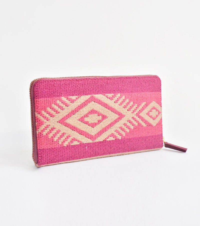 Rasberry Wallet cotton Bags by Khara Kapas for women Worldwide