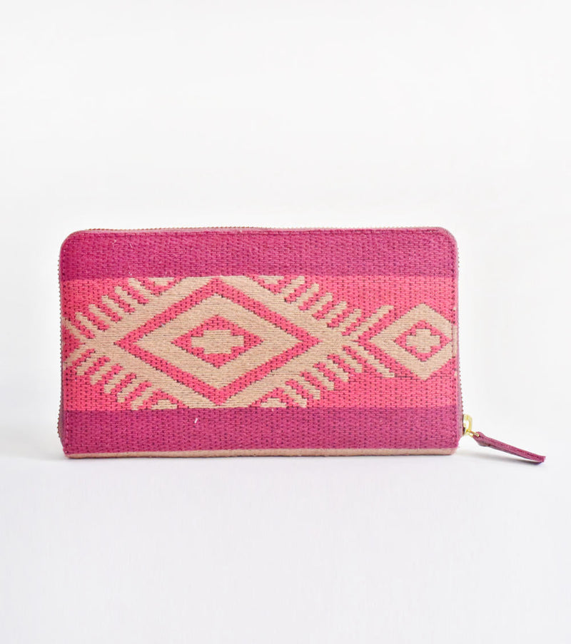 Rasberry Wallet cotton Bags by Khara Kapas for women Worldwide