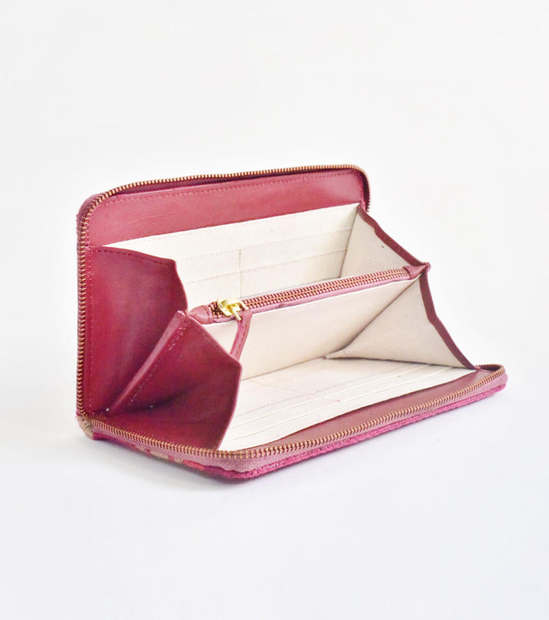 Rasberry Wallet cotton Bags by Khara Kapas for women Worldwide