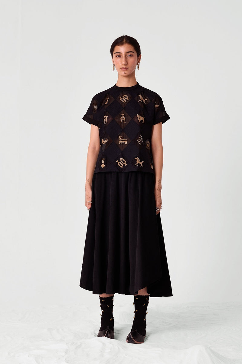 Rayya Embroidered Linen Top