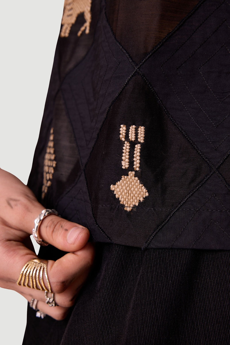 Rayya Embroidered Linen Top