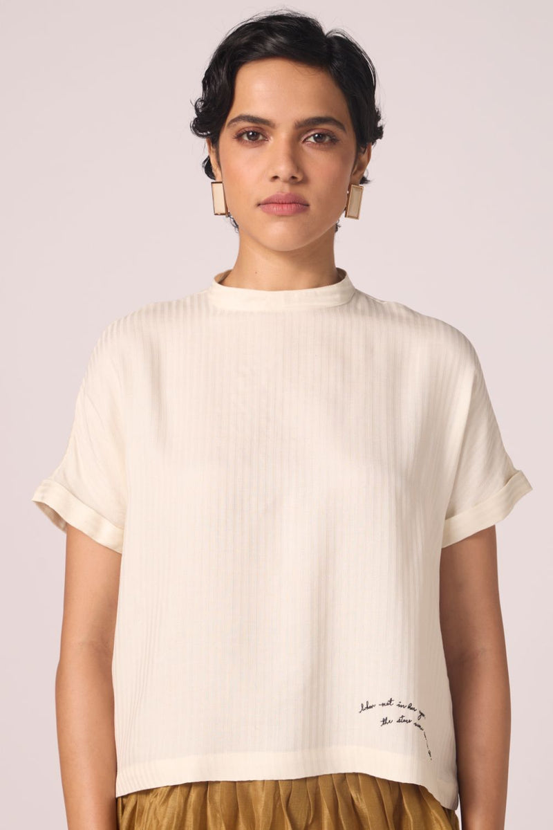 Rayya Off White Silk Top silk by The Summer House for women Worldwide