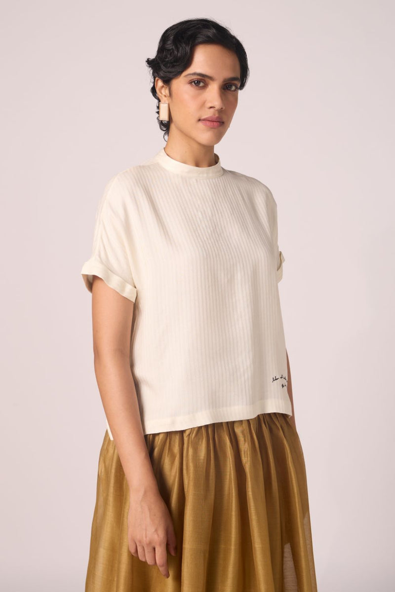 Rayya Off White Silk Top silk by The Summer House for women Worldwide