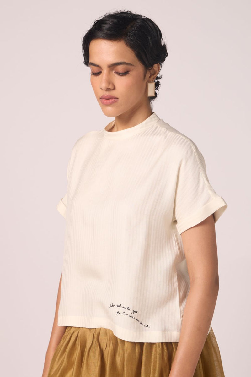 Rayya Off White Silk Top silk by The Summer House for women Worldwide