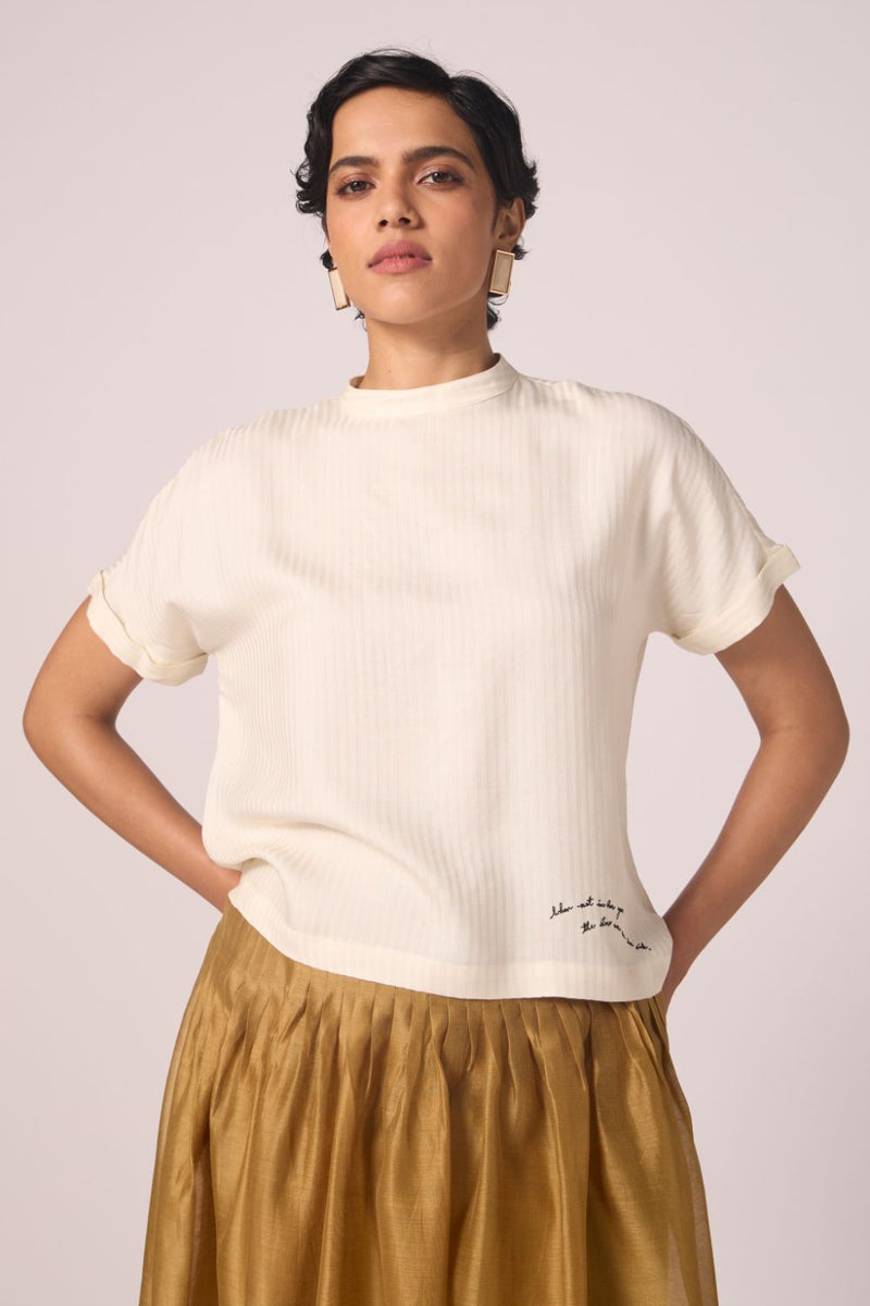 Rayya Off White Silk Top silk by The Summer House for women Worldwide