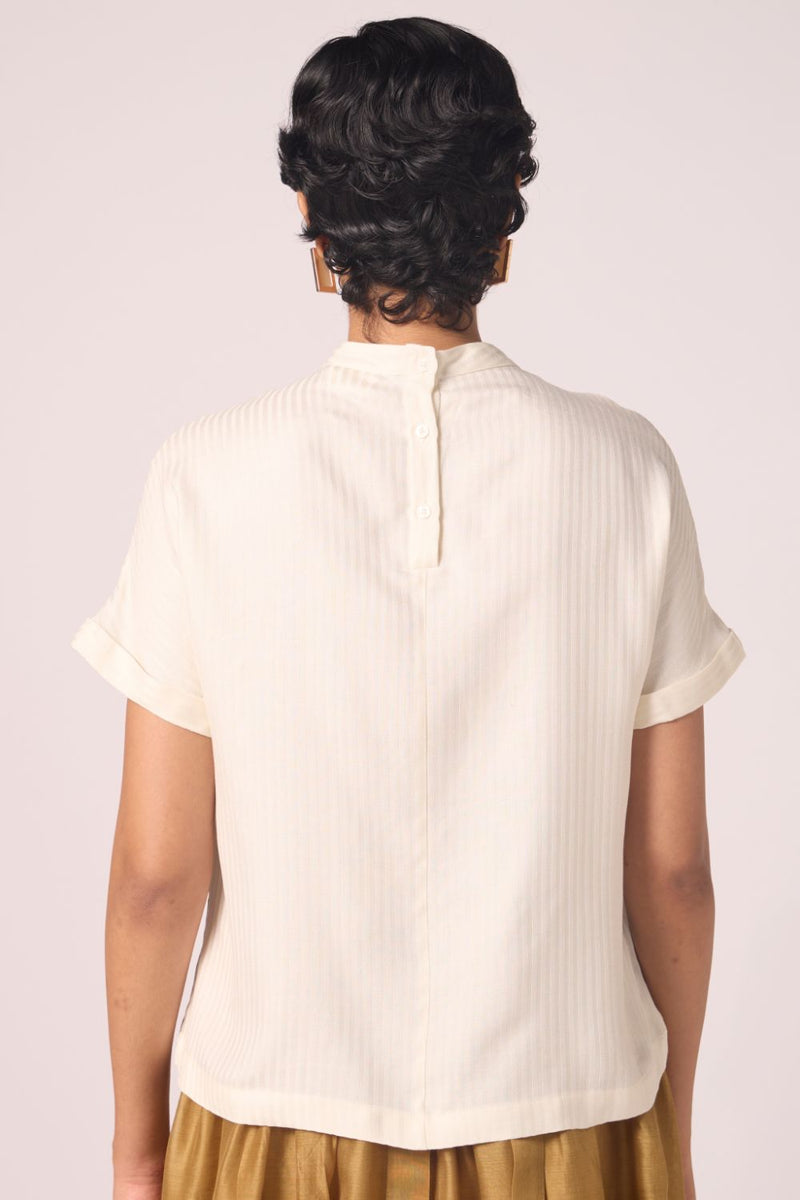 Rayya Off White Silk Top silk by The Summer House for women Worldwide