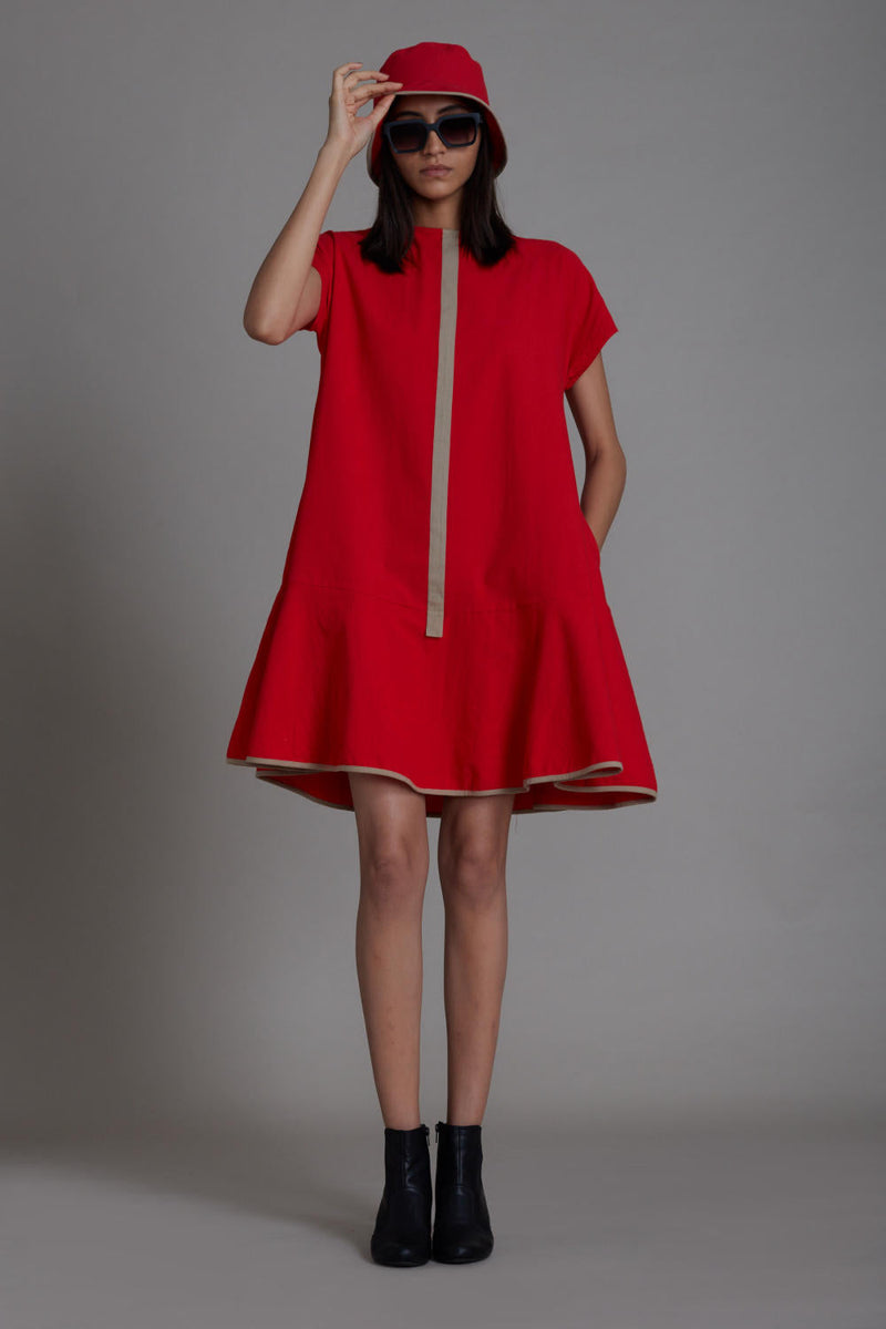 Red A-line Dress Dress by Mati in red color for women Worldwide