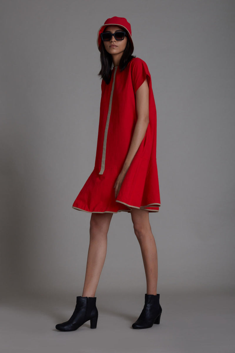 Red A-line Dress Dress by Mati in red color for women Worldwide