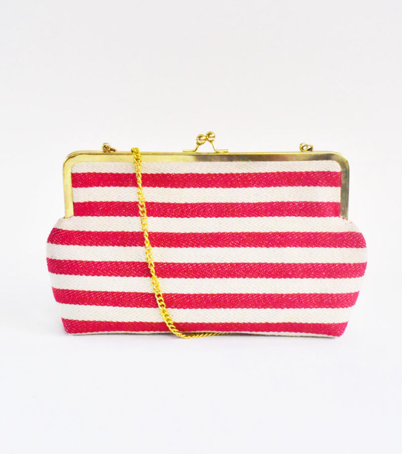 Red Autumn Clutch cotton Bags by Khara Kapas for women Worldwide