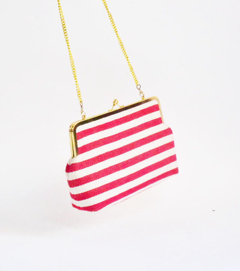 Red Autumn Clutch cotton Bags by Khara Kapas for women Worldwide