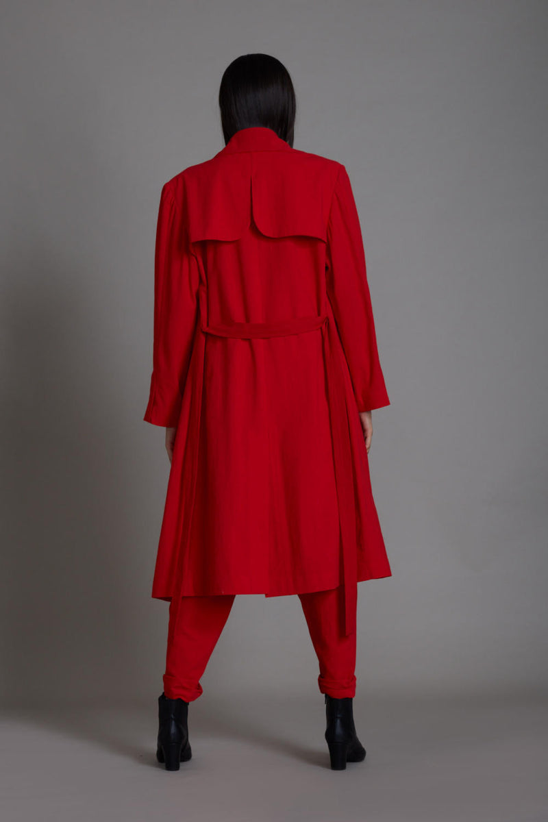 Red Milestone Set Co-ord Set,Jackets & Overlays by Mati for women Worldwide