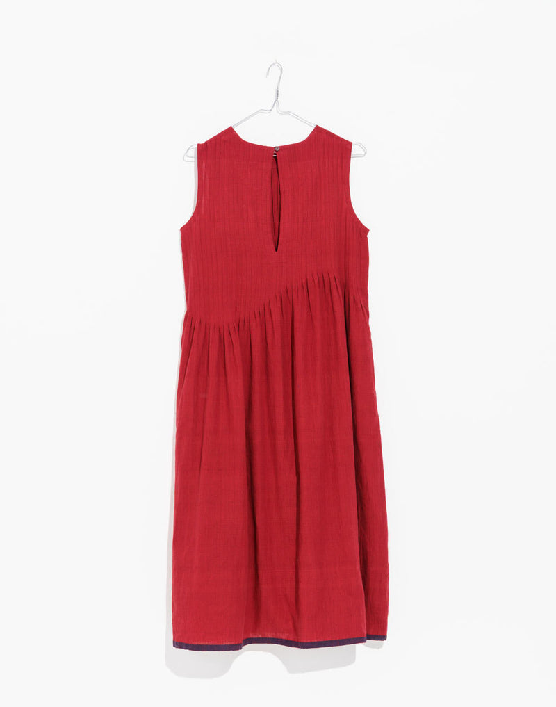 Red pleated midi dress - Red Dress by World of Crow in red color for women Worldwide