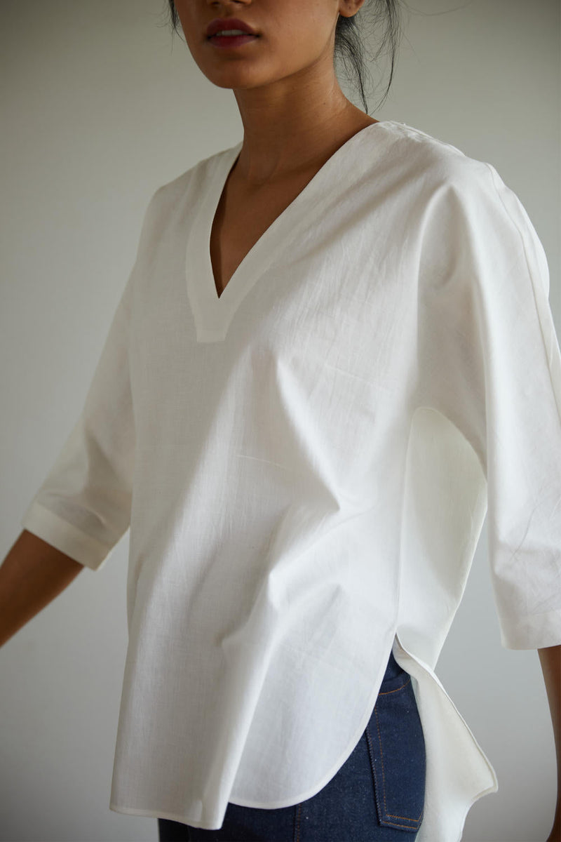 Reeves Top cotton by The Summer House in white color for women Worldwide