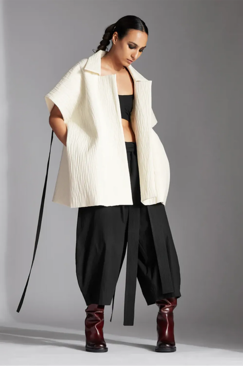 Rev Jacket-White cotton by Chola in white color for women Worldwide