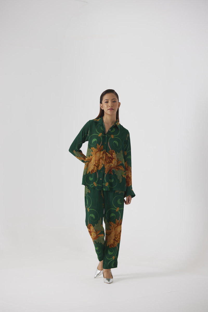 RHODE CO-ORD SET by Yam in green color for women Worldwide