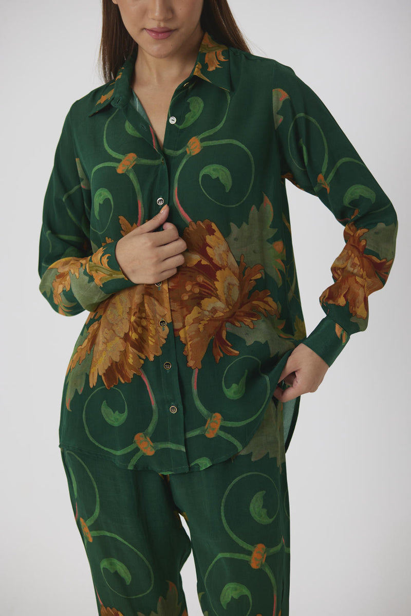 RHODE CO-ORD SET by Yam in green color for women Worldwide