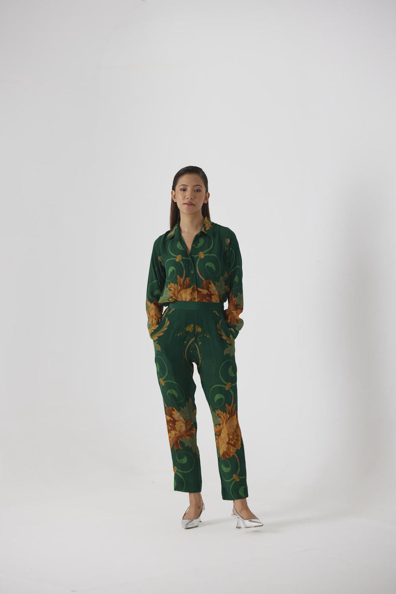 RHODE CO-ORD SET by Yam in green color for women Worldwide