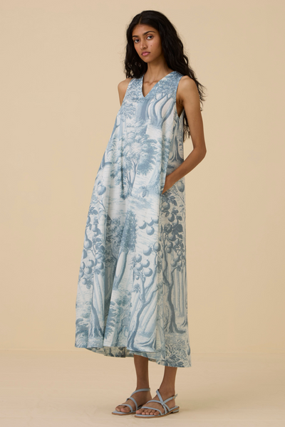 Riaz Blue Print Maxi Dress