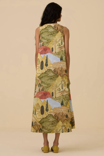 Riaz Ochre Print Maxi Dress