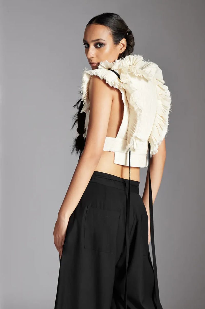 Riel Jacket-White cotton by Chola in white color for women Worldwide