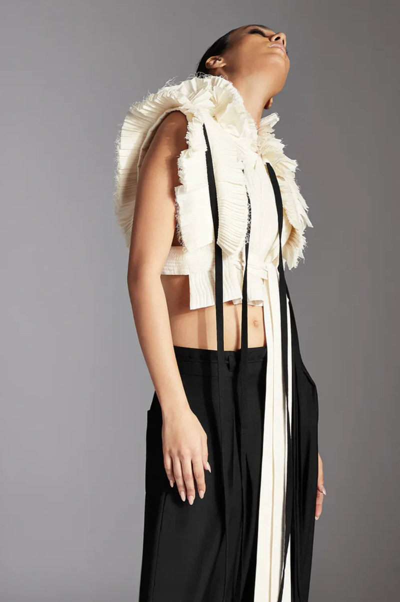 Riel Jacket-White cotton by Chola in white color for women Worldwide