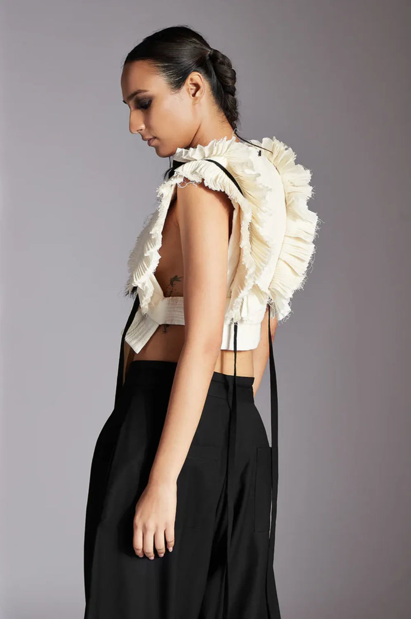 Riel Jacket-White cotton by Chola in white color for women Worldwide