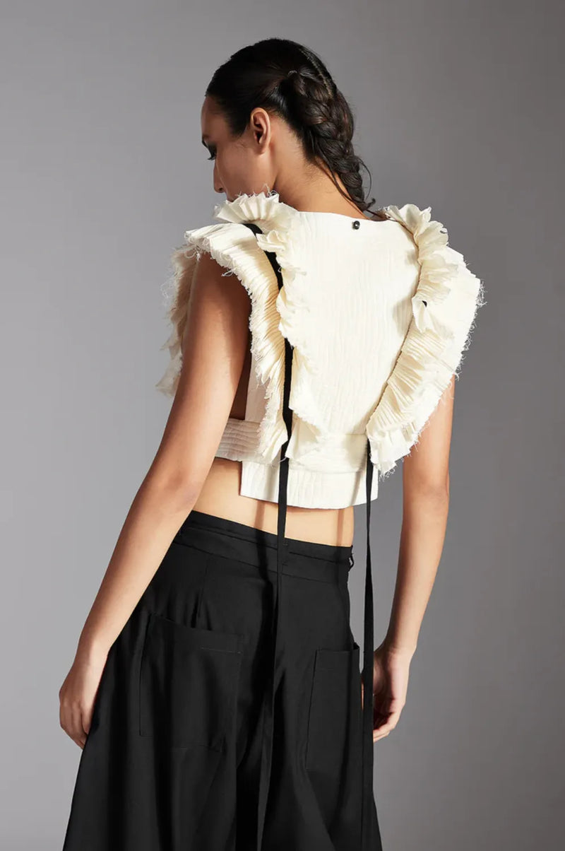 Riel Jacket-White cotton by Chola in white color for women Worldwide