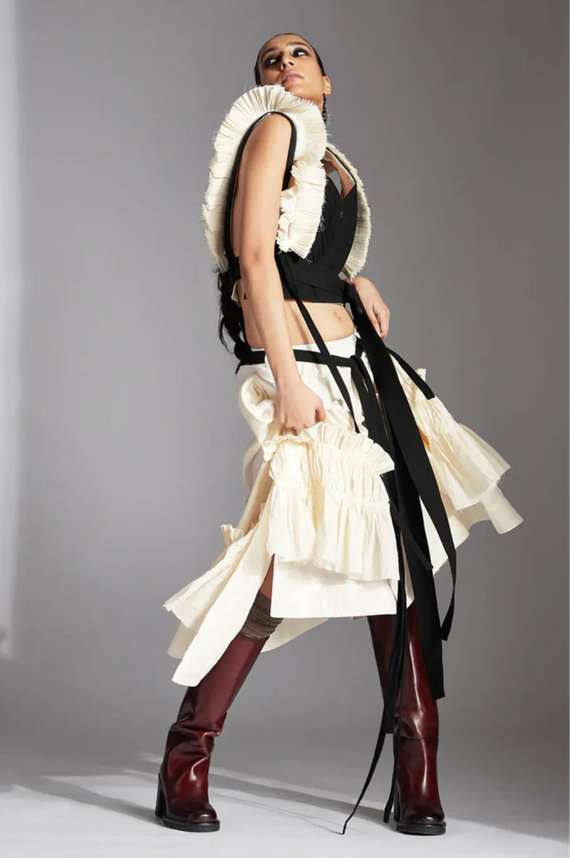 Riel Jacket in Black cotton by Chola in black color for women Worldwide