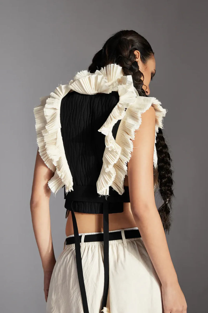 Riel Jacket in Black cotton by Chola in black color for women Worldwide