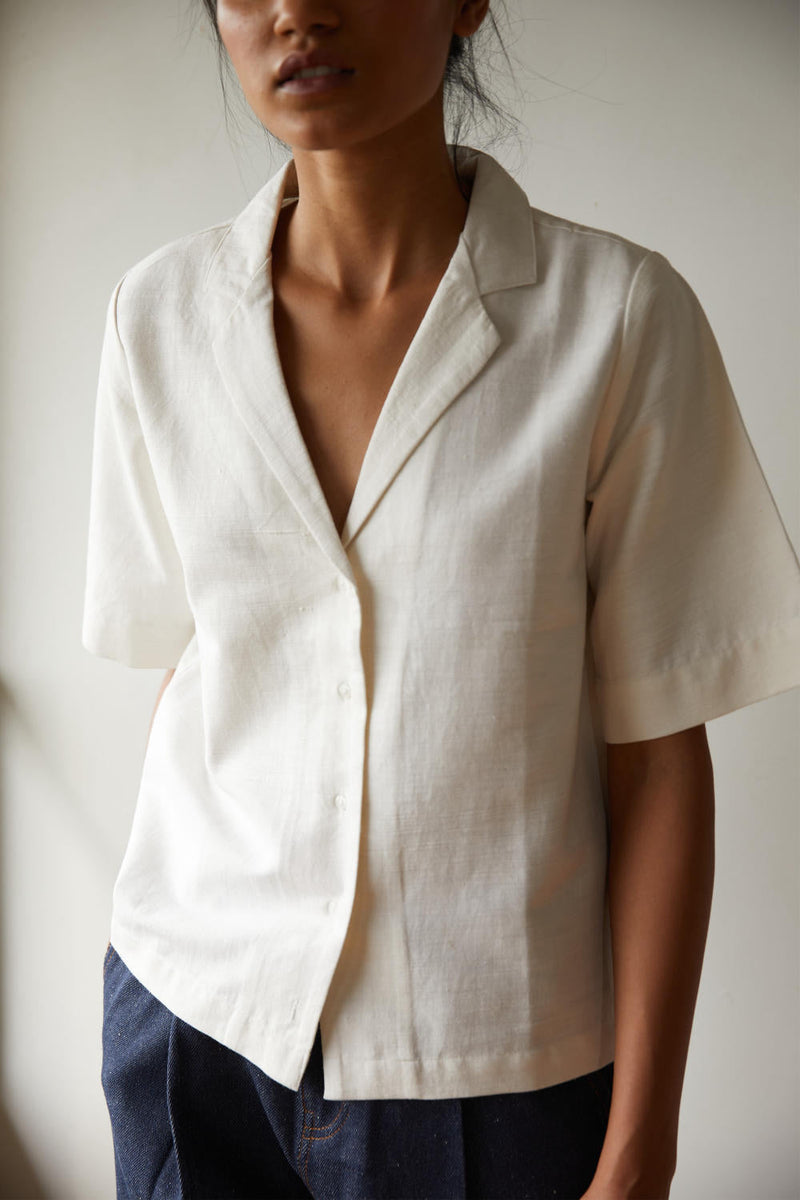 River Shirt cotton by The Summer House in white color for women Worldwide