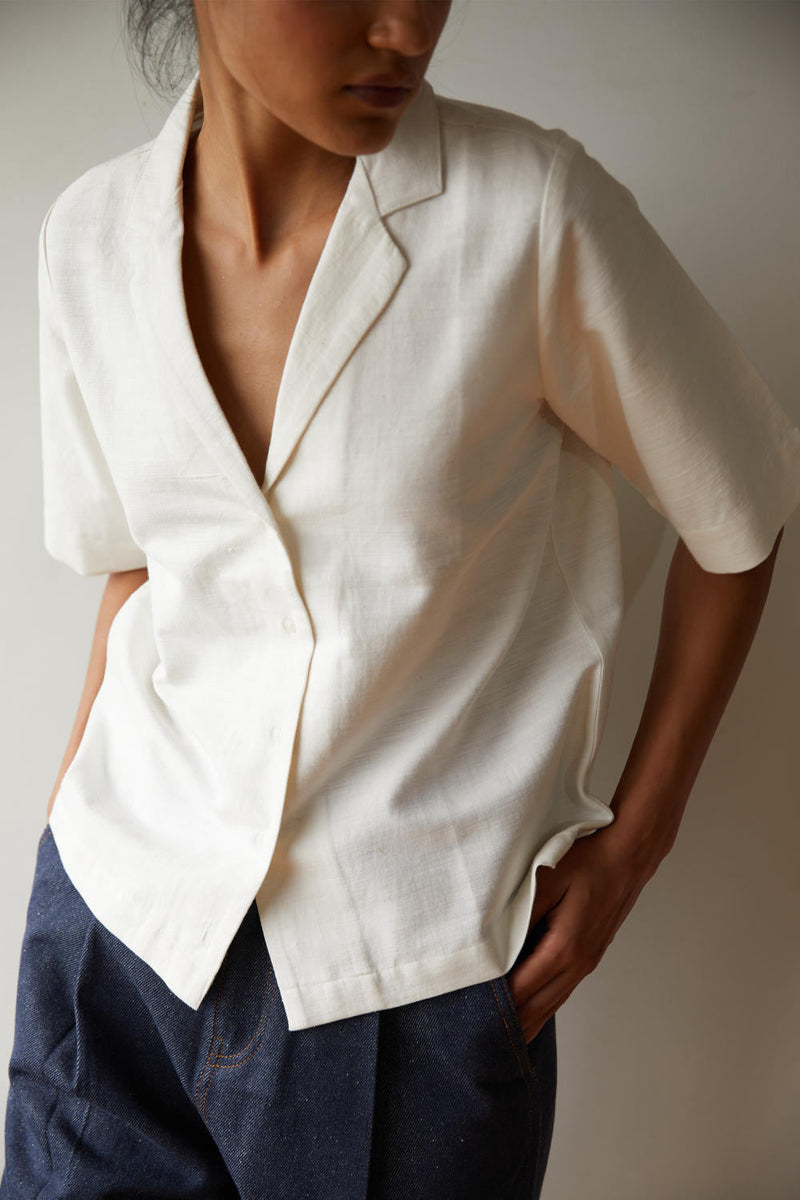 River Shirt cotton by The Summer House in white color for women Worldwide