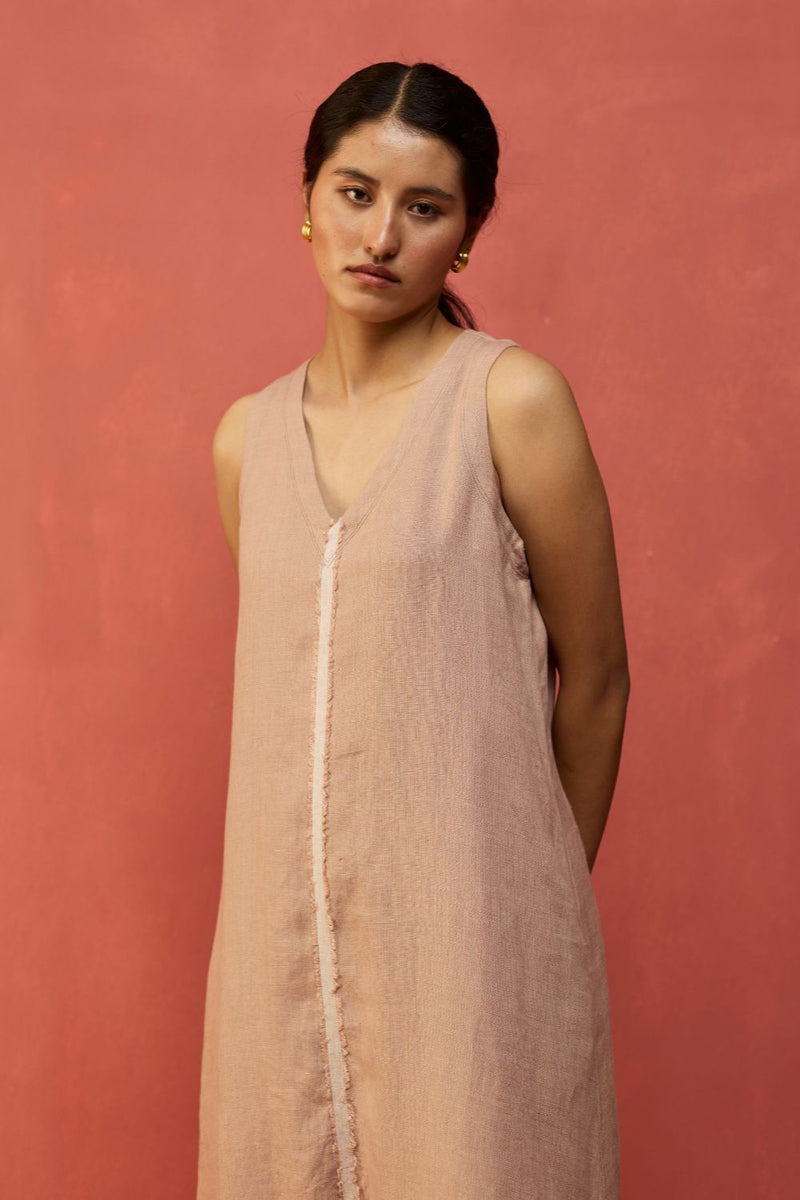 Rohe Sleeveless Linen Tunic - Dusty Rose by Manan for Worldwide