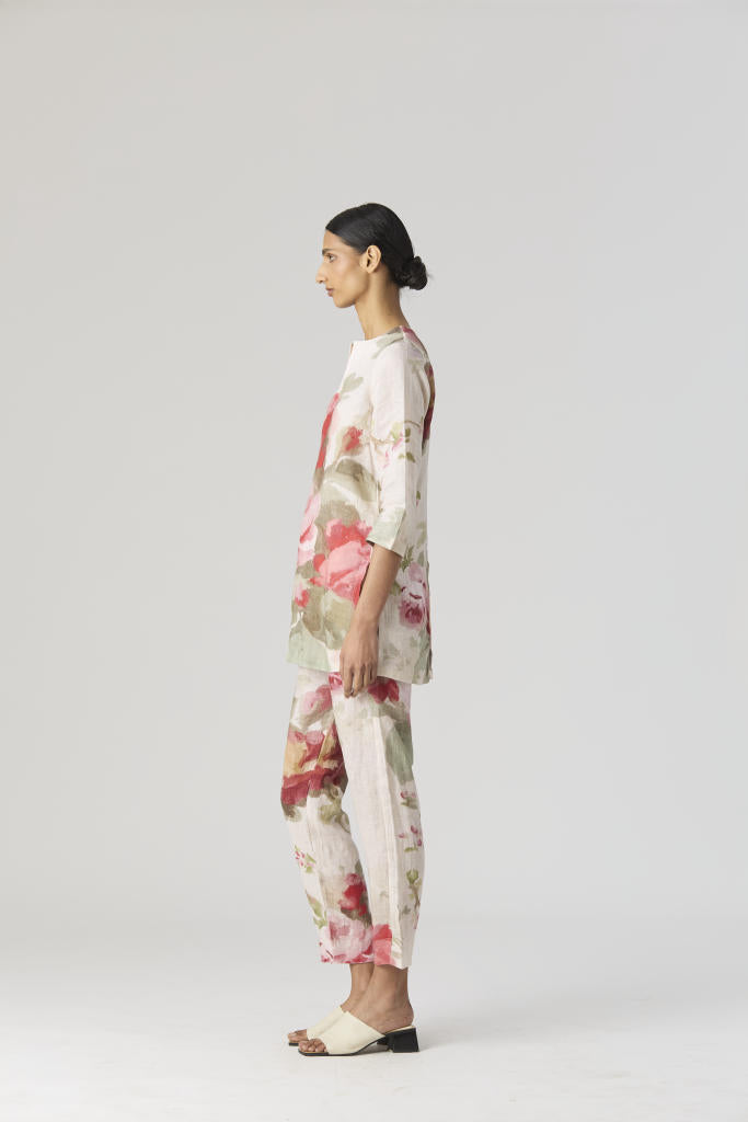 ROMA ROSE CO-ORD SET by Yam in beige color for women Worldwide