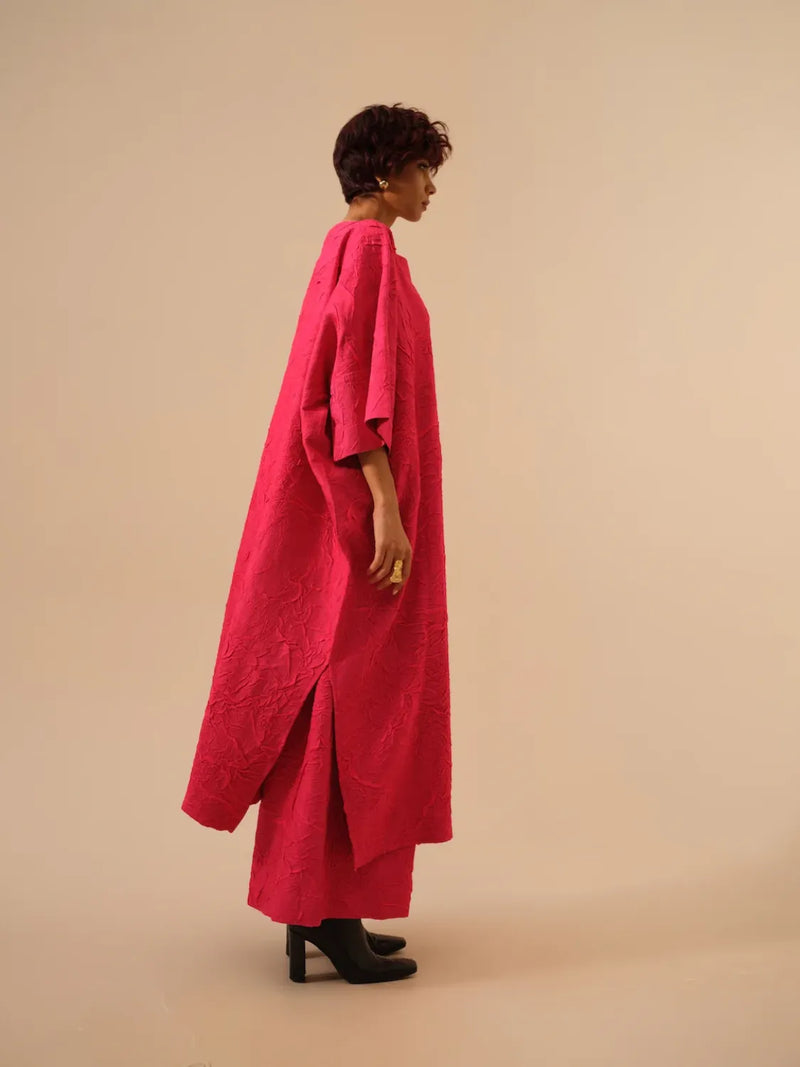 Root Pants-Pink crushed silk pants/trousers by Stoique in pink for women Worldwide