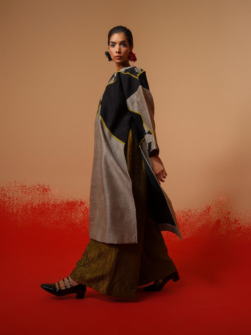 Root Pants-Moss Green mysore silk pants/trousers by Stoique in moss green for women Worldwide