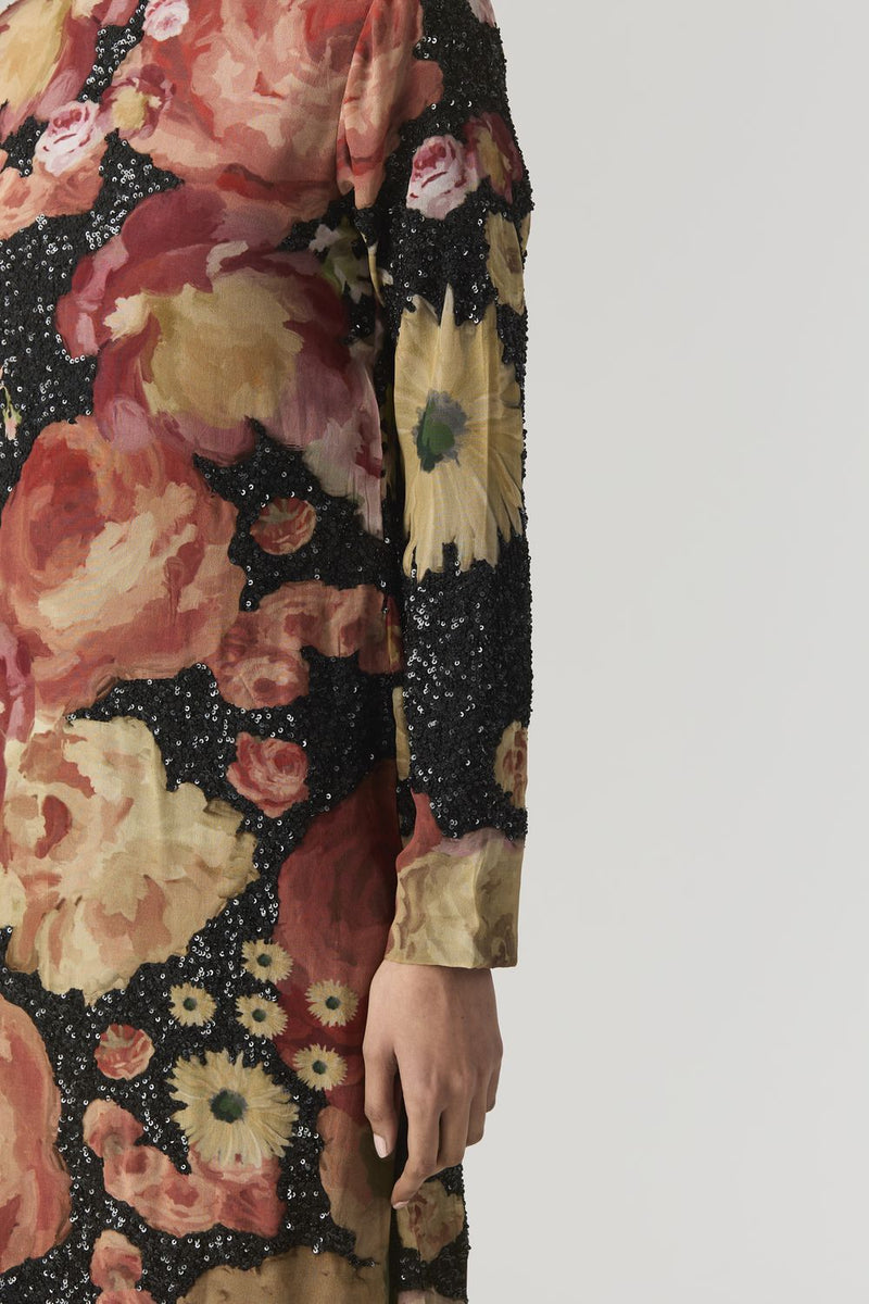 ROSALIA EMBROIDERED DRESS by Yam in black color for women Worldwide