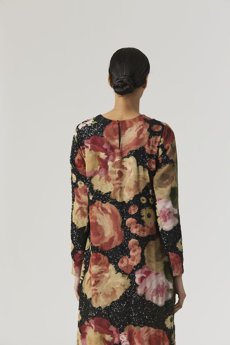 ROSALIA EMBROIDERED DRESS by Yam in black color for women Worldwide
