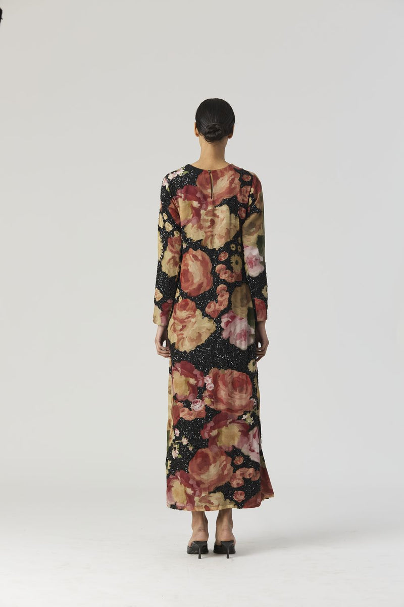 ROSALIA EMBROIDERED DRESS by Yam in black color for women Worldwide